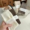 Female Autumn and Winter Retro Art Cotton Dark Grain Tube Stack Socks