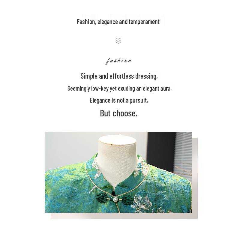 Elegant Spring Embroidered Vest for Mothers - Stand-up Collar with Frog Button, Slimming Fit for Middle-aged and Elderly Women