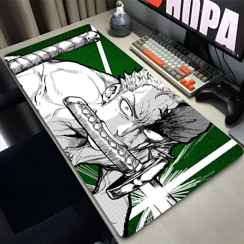 Anime Mouse Pad Large Gaming Pc Computer Desk Mat One Piece Zoro Japanese Samurai Mousepad Keyboard Gamer Accessories Table Pad