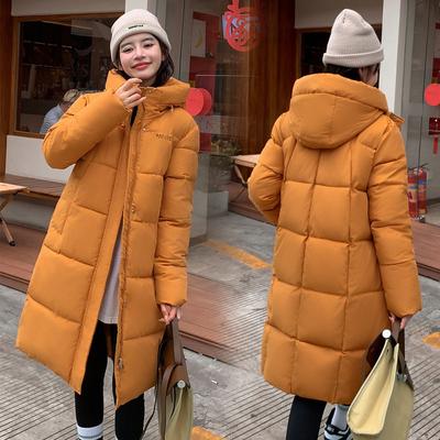 2024 New  -padded Clothes Women's Medium and Long Korean Version Loose  -padded Clothes Winter Thickened Knee Jacket  -padded Jacket