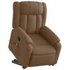 Recliner Chair with Lift Function Brown Fabric
