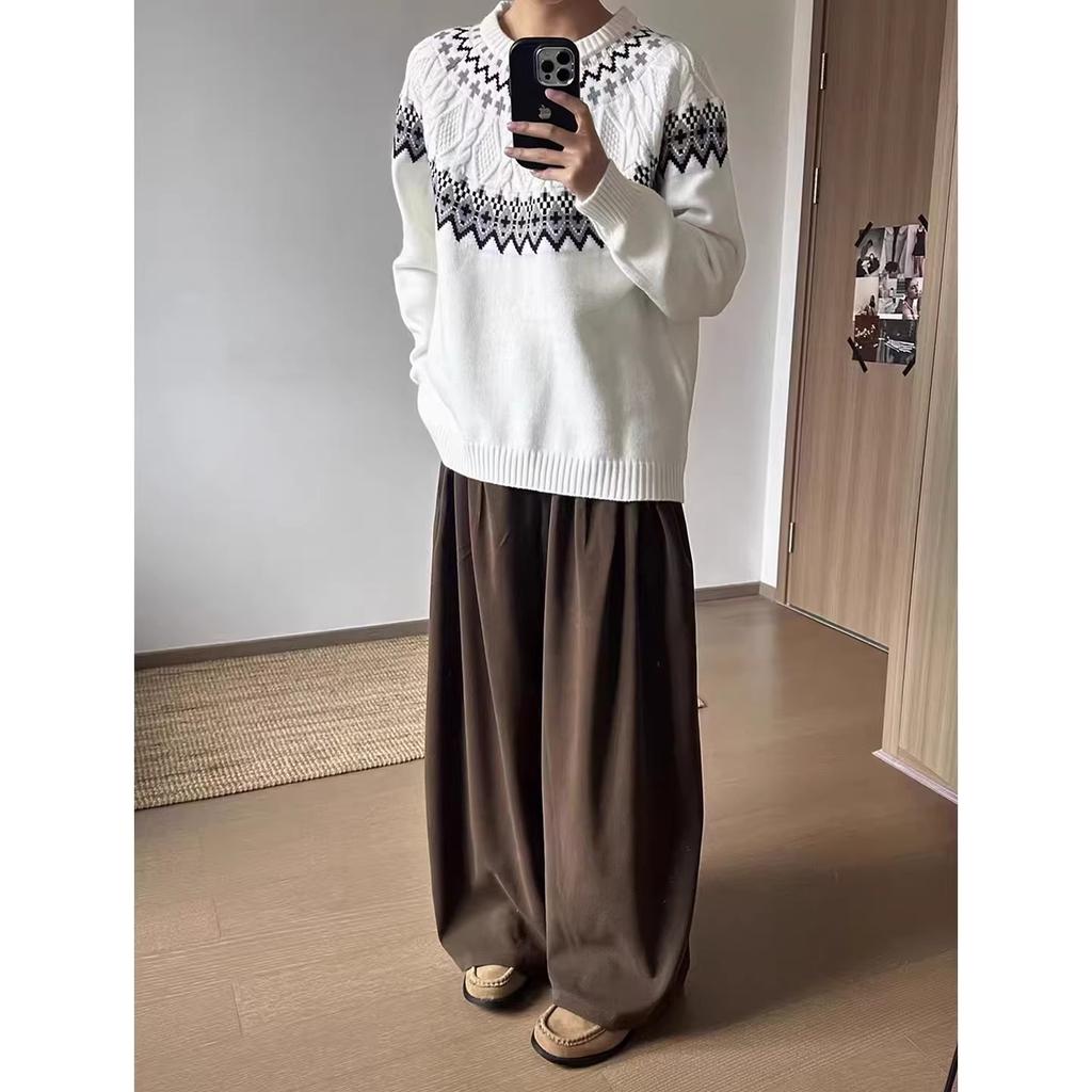 Textured casual balloon pants male and female neutral bf wind three-dimensional cutting versatile silhouette washed scimitar pants