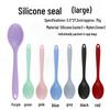Silicone Cooking Utensil Set: Oil Brush, Scraper, Basting Brush, Ladle, Spatula, Tongs, Cream Spatula (Mini Set, One-Piece Design)