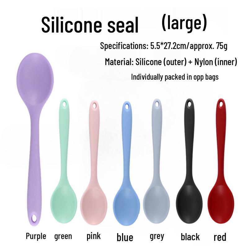 Silicone Cooking Utensil Set: Oil Brush, Scraper, Basting Brush, Ladle, Spatula, Tongs, Cream Spatula (Mini Set, One-Piece Design)