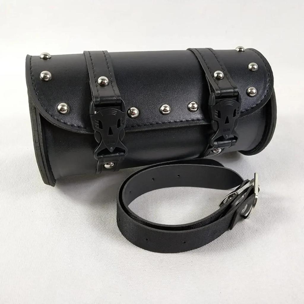 Motorcycle Tool Bag Large Capacity Waterproof PU Leather Motorcycle Retro Paddle Bag Front Rear Travel Bag Cycling Bag Side Bag