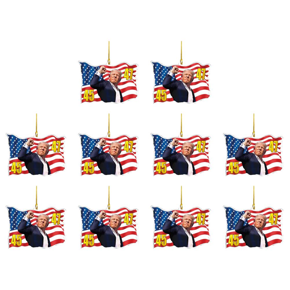 2024 Acrylic US State Memor Ornament Trump America Presidential Election Decor Christmas Gifts for Friends