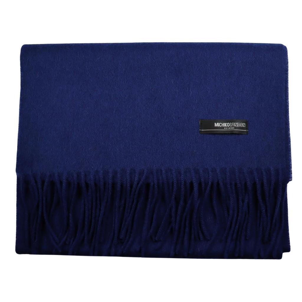 Michiko London Inner Mongolia Wool 168cm x Blue Scarf, Gift, Size Approx. 31cm, Approx. 8cm, MKM-001,