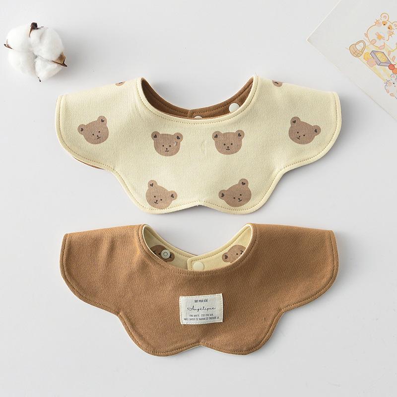 Korean Style A-Type Pure Cotton Double-Sided Baby Bib for 0-2 Years