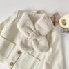 Furry Scarf for Women, Korean Style Pearl Plush Neck Scarf, Faux Rabbit Fur Thickened Cross-faux Fur, New Autumn/winter Scarf