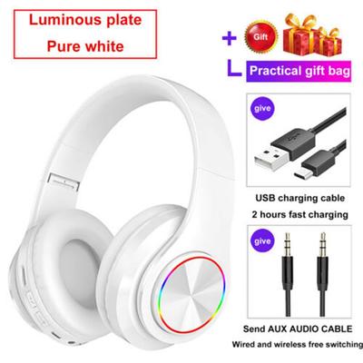 Practical Stereo Noise Cancelling LED Light Bluetooth Wireless Headphones With Mic Gaming Headset
