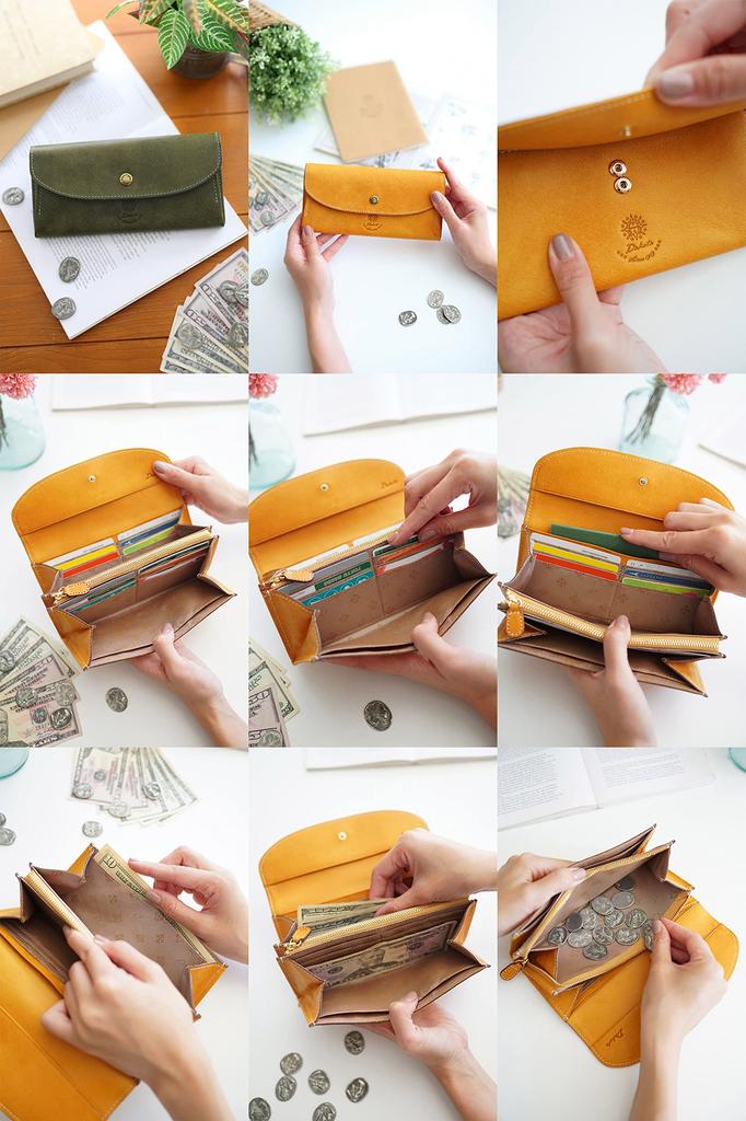 Long Wallet Genuine Leather Coraggio Red [Dakota] Women's DA-36444-30