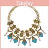 Retro European Style Box Chain Necklace With Alloy Finish For Womens Accessories