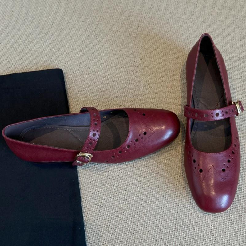 Fashion Mary Jane Leather Women Shoes 2025 New Style Handmade High Quality Mid-heels Single Shoes Ladies Office Dress Up Women Shoes