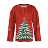 Women's Christmas Print Long Sleeve Knit Cardigan Button Down Sweater