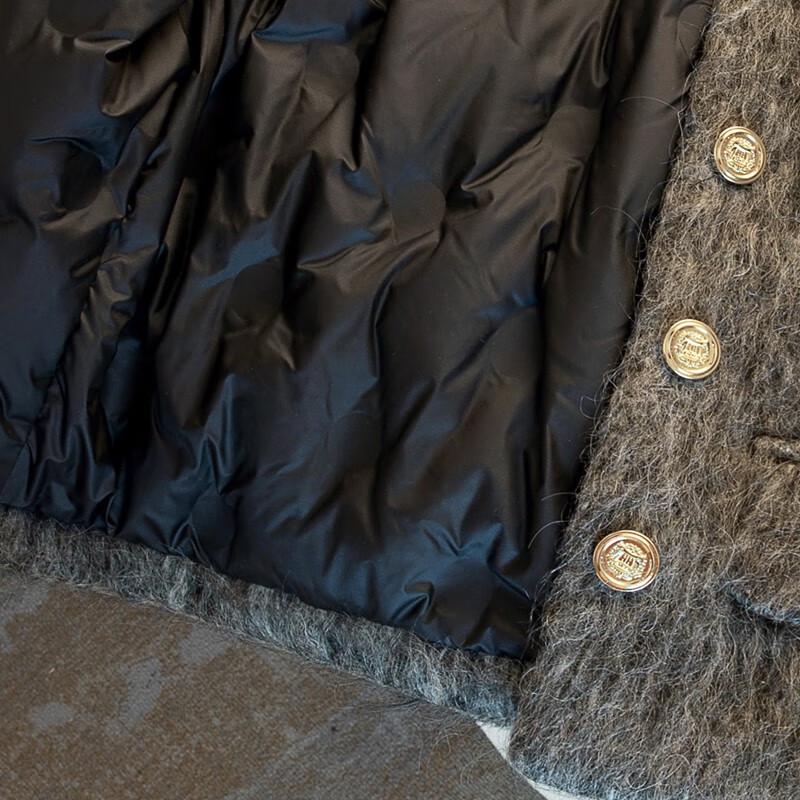 Women's Elegant Round Neck 90% Duck Down Jacket