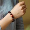 Red Gold Small-Leaf Rosewood & Mother-of-Pearl Zodiac Bracelet for Men and Women