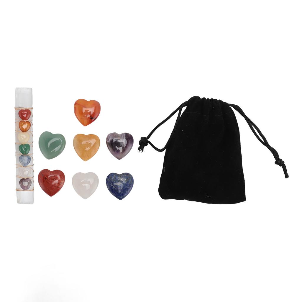 Chakra Stone Promote Positive Energy Decorative Balancing Reiki Healing Stone for Meditation Yoga Heart Shaped Chakra