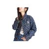 New MLB Old Flower Denim Jackets Women's Blue 3FDKM0321-50BLS