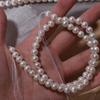 7Mm nearly round natural freshwater pearl work in progress necklace strong light bare bead DIY handmade bead material