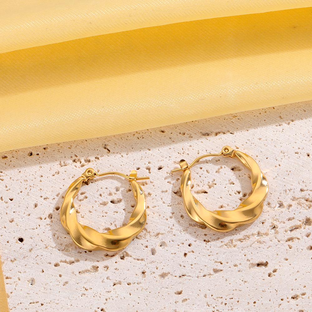 Stylish Gold Heart-Shaped Hoop Earrings for Women