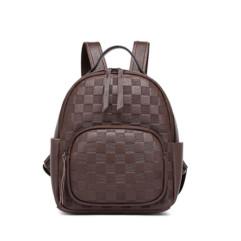 Женский модный кожаный рюкзак Aiyoyou с ромбовидным узором и монограммой One Size