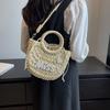 Yogodlns Women New Straw Handbags Woman Handmade Woven Basket Rattan Handbag For Femme Simple All-Match Handbag