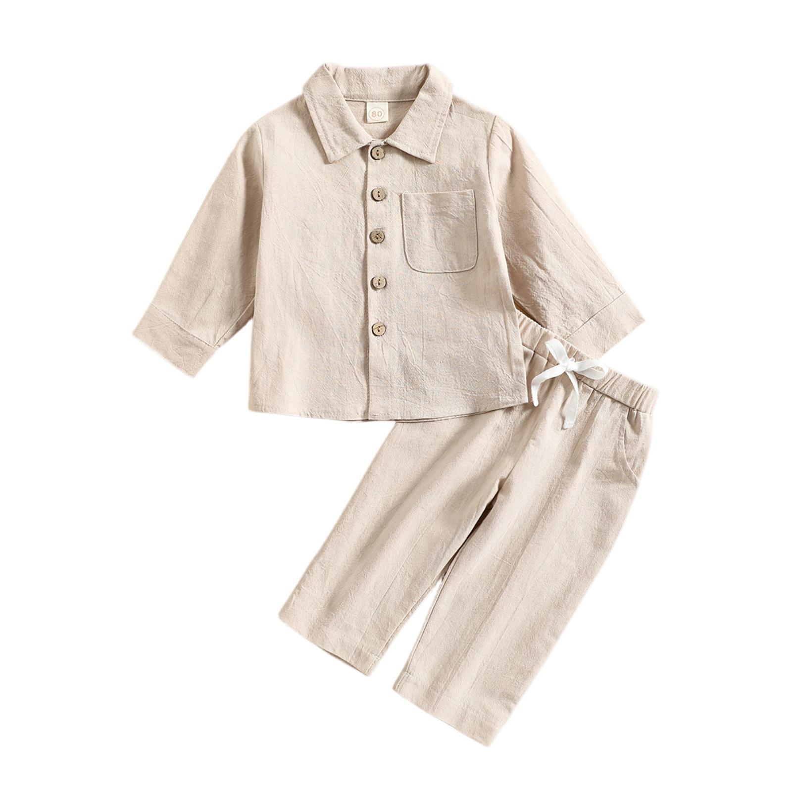 Льняной комплект для мальчика - Цвет 2-piece Comfort Outfit 100 бежевый