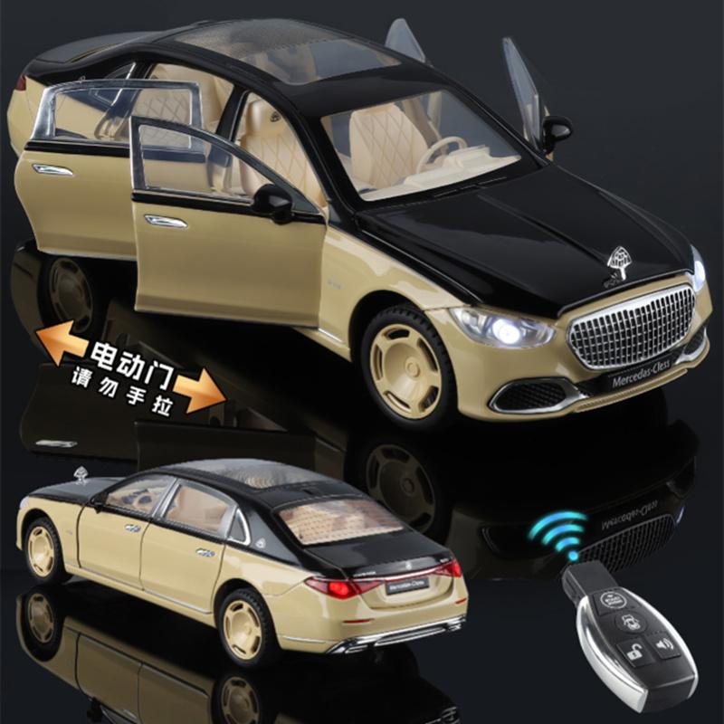 Control de Llaves 1:24 Maybachs S680 Aleación Luxy Modelo de Coche Metal Fundido Vehículos Modelo de Coche Simulación Sonido Luz Colección Regalo para Niños