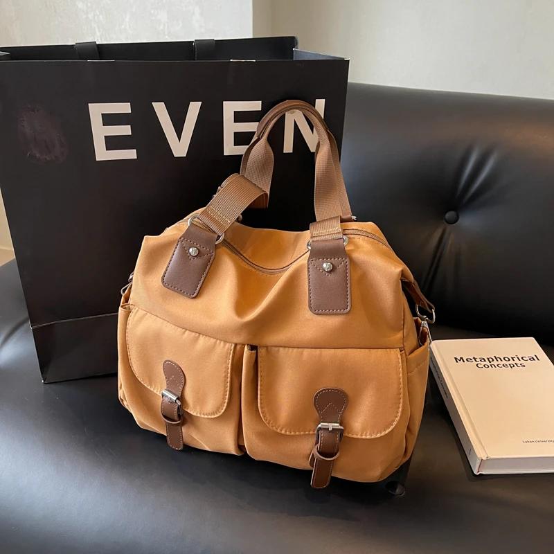 Decorative Nylon Shoulder Bag for Women Casual Monochromatic Large Capacity Fashion Bag Quality