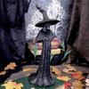 Halloween Black Witch Statue Gothic Resin Witch Figurine Halloween Decoratiions Modern Art Handmade Crafts Home Ornament Gifts