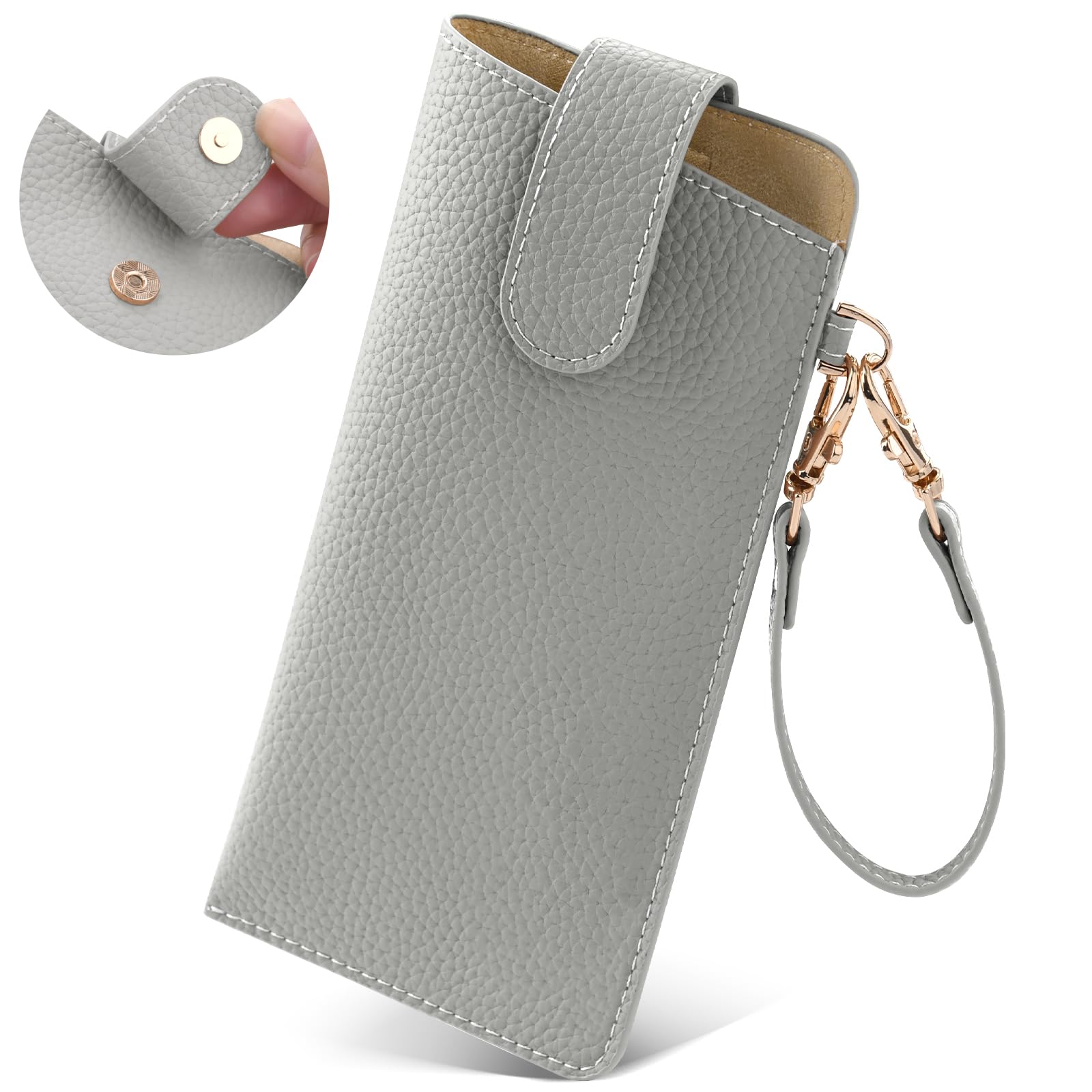 

Стильный чехол для очков Ganve из искусственной кожи, чехол для солнцезащитных очков из искусственной кожи, портативный и стильный кожаный чехол для очков крепится к милому хранилищу для очков