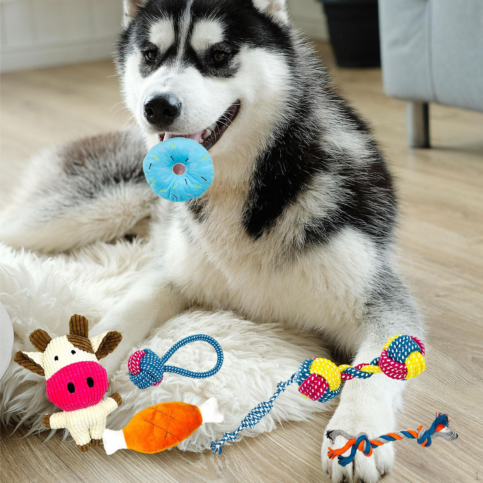 

Dog Rope Toy for Chewing and Training Activities 7 pieces