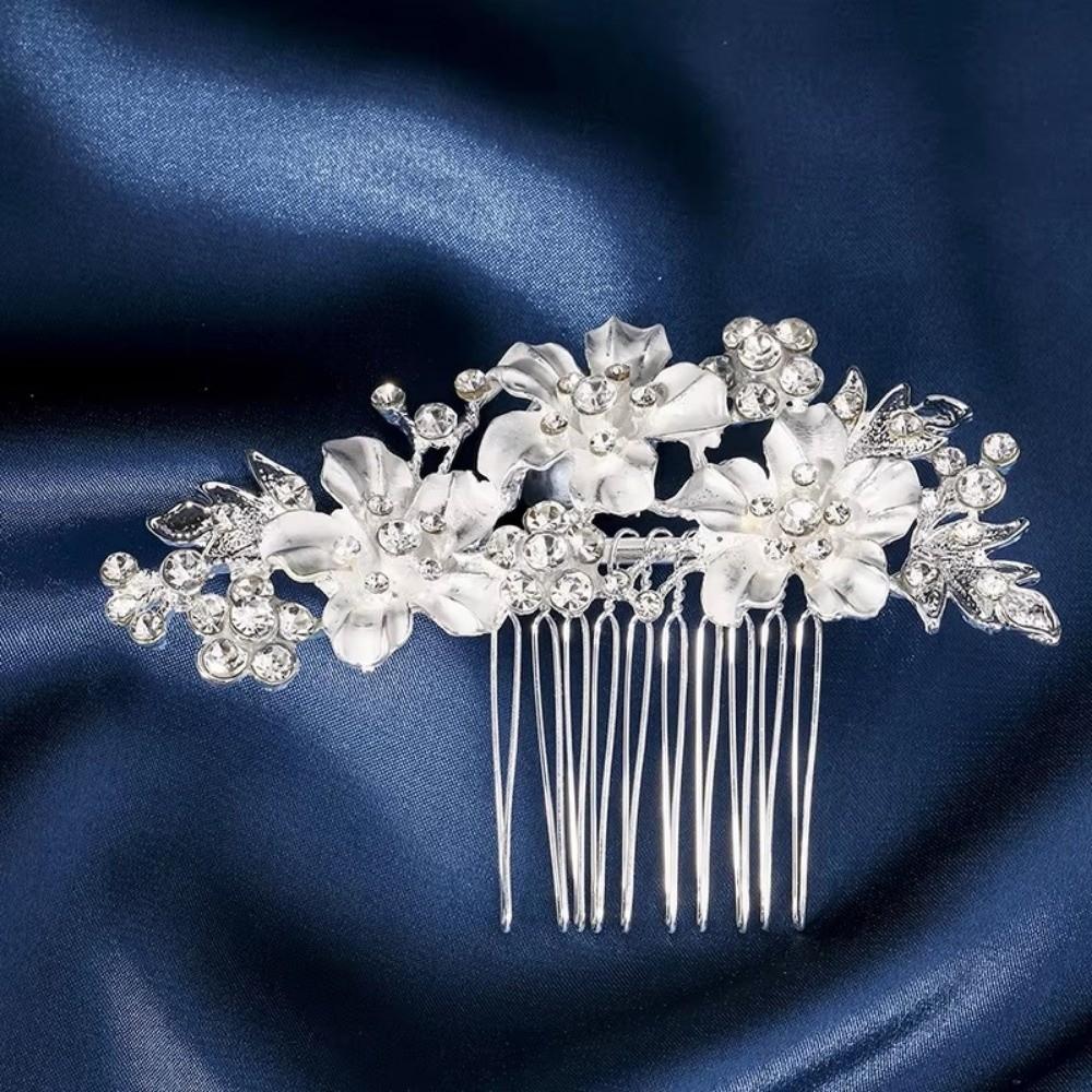 Alloy Bride's Hair Comb Rhinestone Hair Accessories Fashion Flower Hairpin  Festive Gifts