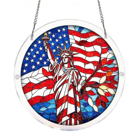 83 Pcs Acrylic Suncatcher Jigsaw Puzzles Stained Glass Style Window Hanging Decor DIY Sun Catcher Kit for Home Garden Decor