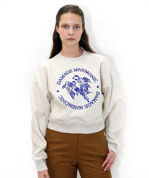 Укороченная толстовка Demi Gnimonic Iris Oatmeal Crop Sweatshirt_ Iris Oatmeal Crop Mtm Free