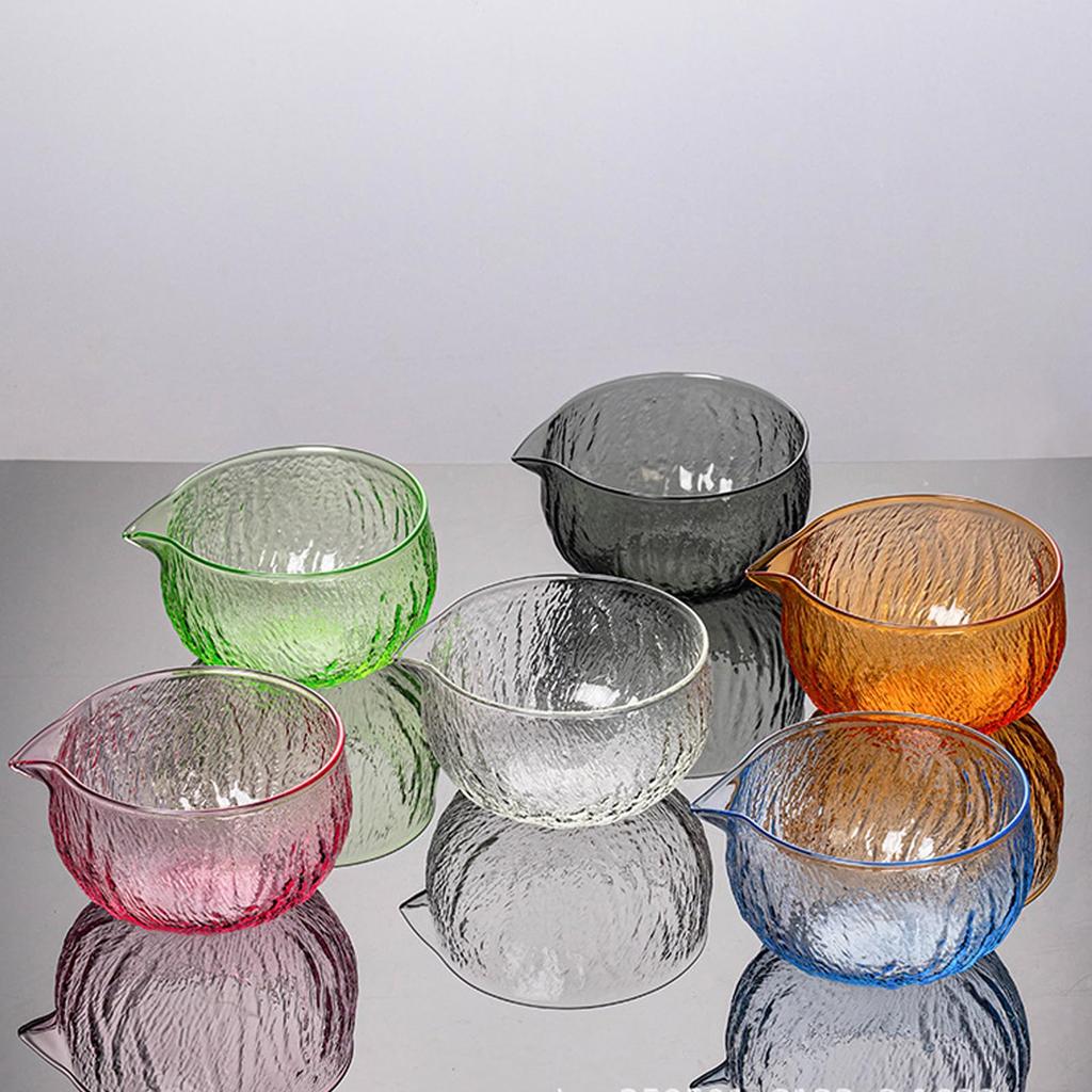 MiniMood Matcha Tea Bowl Tea Ceremony Clear Hammered Includes Bamboo Stainless Steel Tea and Perfect for Beginners Set, 5-Piece Set, Glass, 596ml,