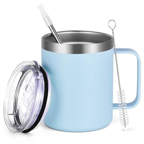 Livole Vacuum Insulated Mug, Insulated and Cold Cup, Stainless Steel Mug with Lid, Coffee Cup, Vacuum Mug, Insulated and Cold Cup, Cafe Mug, Double-Wa