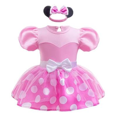 Dressy Daisy Baby Girl Princess Minnie Mouse Cosplay Romper Dress with Headband, Size 6-9 Months