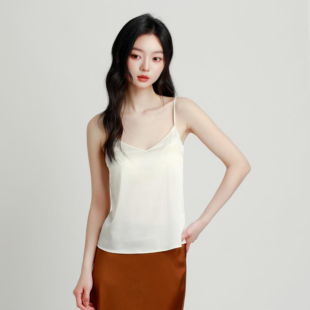 Mulberry Silk Classic Loose and Comfortable Skin-friendly Inner Match Women's Fashion Underwear Top Versatile Strap Bottom Tank Top