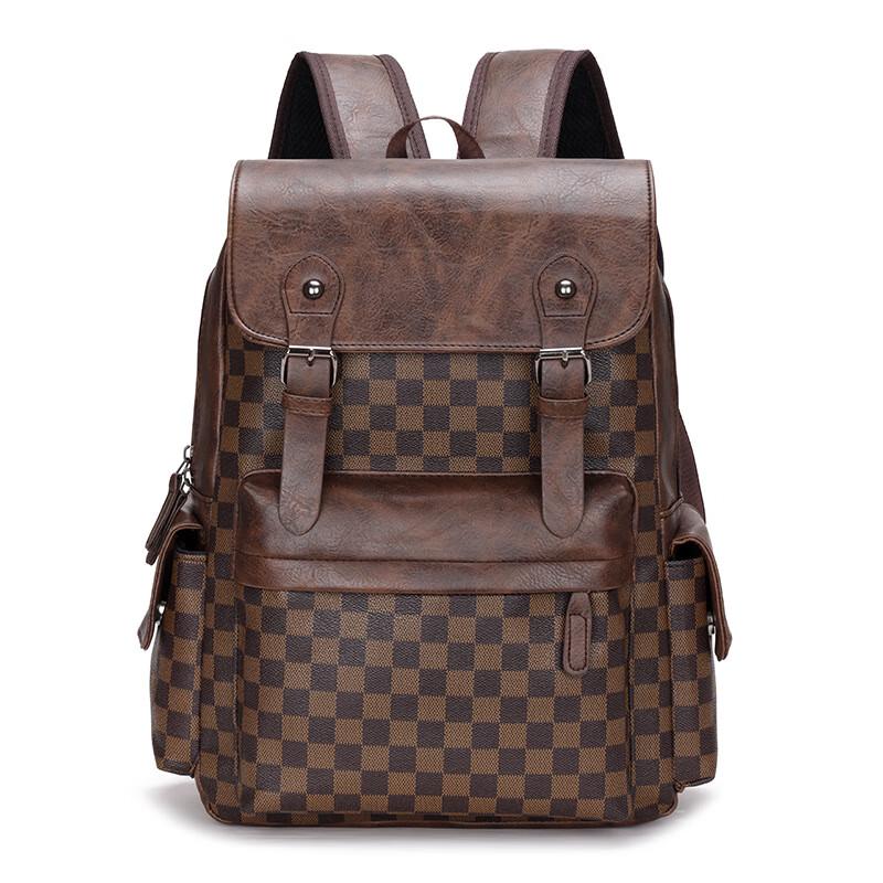 Men s Fashion Plaid Commuter Backpack