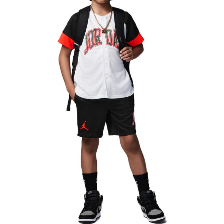 Jordan Loose Logo Breathable Mesh Short Sleeve T-Shirt Kids Tops White FQ0839-100