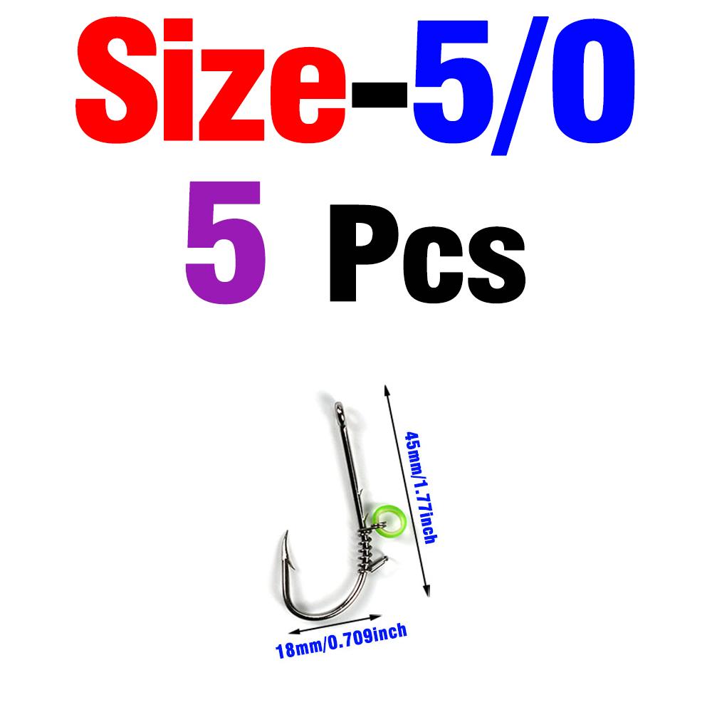 MNFT 5Pcs/Box New Carbon Steel Circle Live Shrimp Fixed Hooks for Carp Lure Fishing for River and Stream Depths