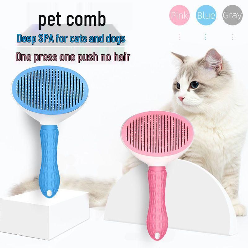 Pet Hair Removal Comb for Cats & Dogs - Detangling Brush for Teddy & Bichon Frise