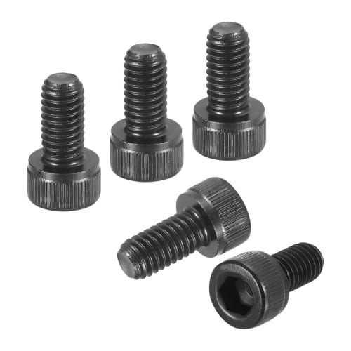DTGN M6-1x12 Hex Socket Head Cap Screws, 25pcs, Carbon Steel Hex Head Metric Screws, Black, Ideal for Road Bikes, Mountain Bikes, Cars, and Motorcycle