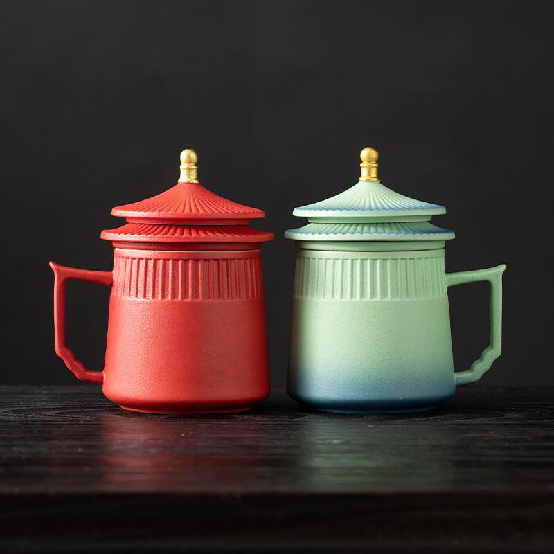 TLAKEHO Forbidden City Ceramic Tea Infuser Mug