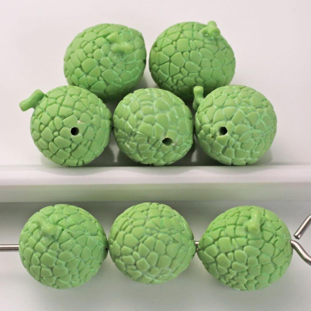 10pcs Simulated Fruit Resin Beads Resin Keychain Making Accessories DIY Earring Necklace honeydew melon