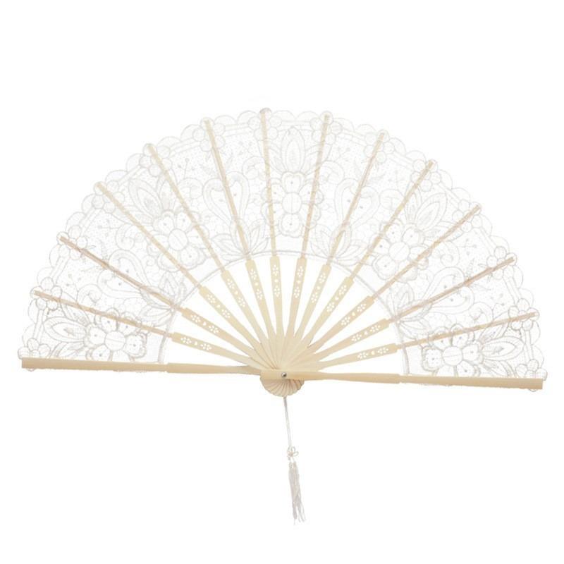 Faltfächer Brautgeschenk Party Spitzenfächer Massivholz Seidenstoff Faltfächer Antiker Stil Spitzenfächer