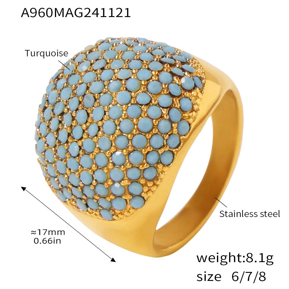 Shiny Zircon Rings In Stainless Steel With Color Cubic Zirconia For Women 18k Gold Plated Women's Ring Luxury Woman Jewelry