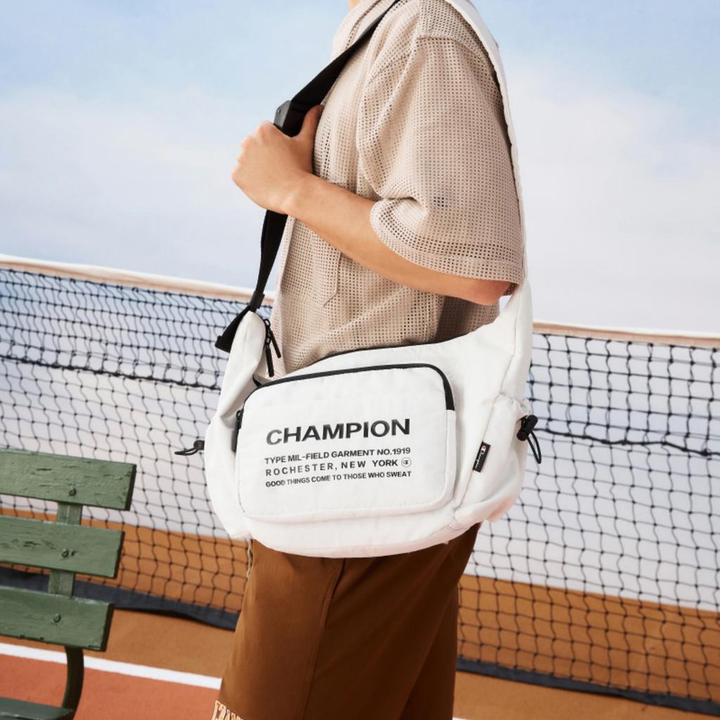 New Champion Fabric Shoulder Bag Regular Unisex Champion White/Pumice Gray/Black U5BACPU34