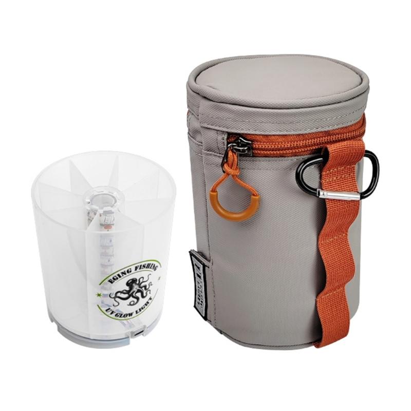 Fishing Bags and Box Fishing Lure Squid Jig Tackle Box Saltwater Fishing Accessories Hard Baits Case with Glow Light